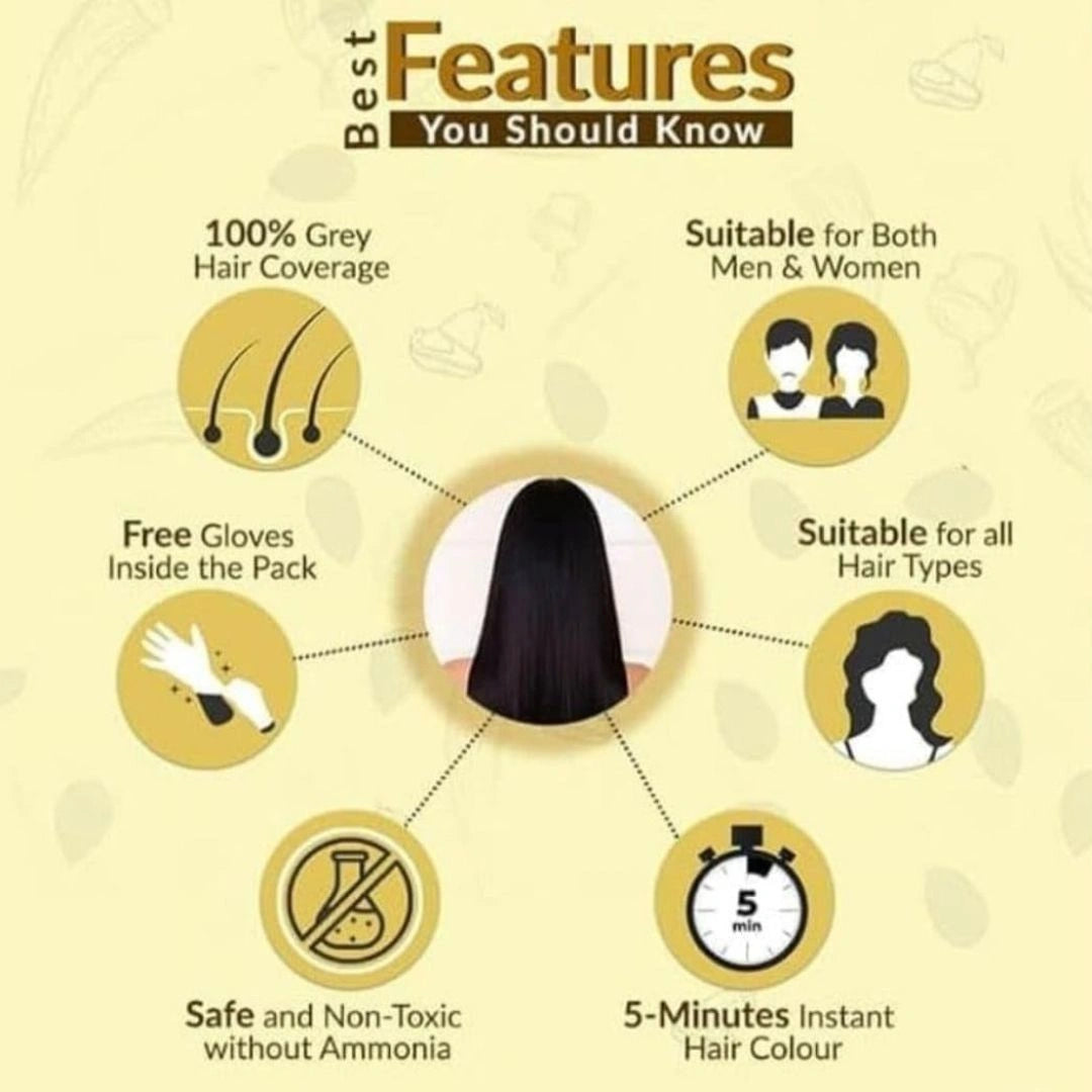 Instant black hair dye shampoo product